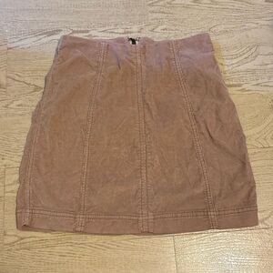 Free People Modern Femme brown Corduroy Mini Skirt Size 2 Mauve‎